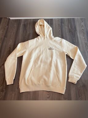 Fieldstone Badge Hoodie Sweatshirt Pullover in Beige Mens size XL NWT